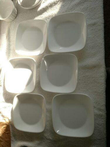 Corelle 6.5"  Pure White  Bread Dessert Plates Dishes Set Of 6 Brand New