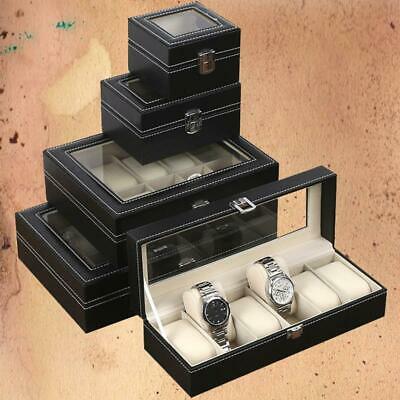 24/20/12/10 Grids Slots Jewelry Watch Display Case Box Storage Holder Organizer