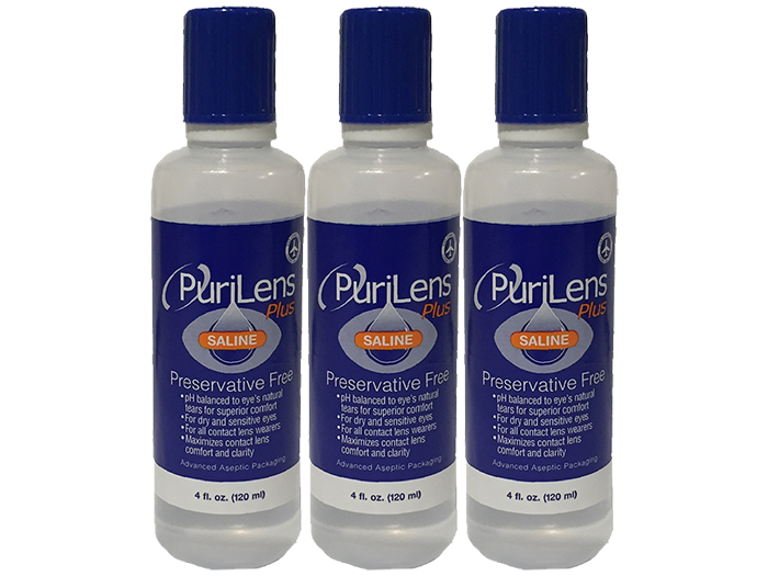 Purilens Preservative-free Saline Solution For Soft Contacts 4oz ( 3 Pack )