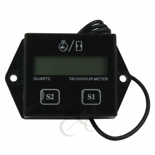 Digital Tach Hour Meter Tachometer Gauge Fit For 2 Stroke & 4 Stroke Gas Engines