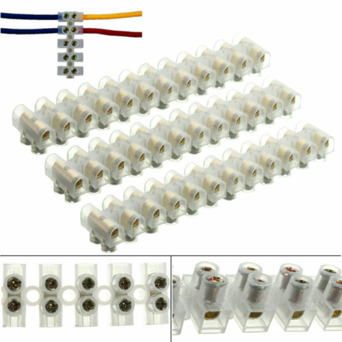 3x 12way 3a 6a 10a Barrier Screw Terminal Block Wire Connection Connector Strip